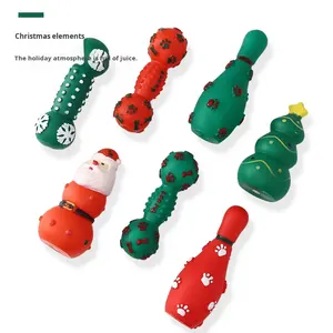 Nouveaux produits pour animaux de compagnie 2025 Jouets à mâcher en vinyle de Noël écologiques pour chiens-Jouets durables pour - Product Image 1