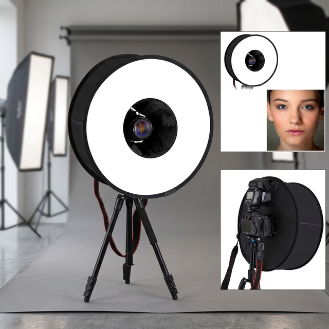 Portable PULUZ 45cm Round Style Macro and Portrait Softbox SpeedLite Flash Light Foldable Diffuser