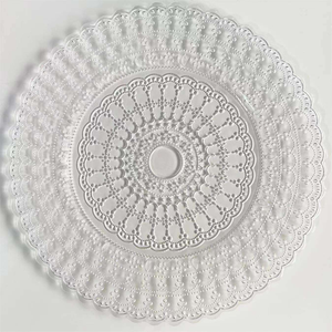 Platos de Cristal Transparente para Alquiler con Patrón Exquisito, Vajilla de Alta Gama para Decoración de Bodas al Aire Libre, Venta al por Mayor - Product Image 1