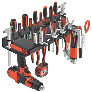 Support mural réglable à double niveau pour outils à main, organiseur de tournevis, support pour pinces, support pour marteaux, plateau métallique pour quincaillerie - Product Image 1