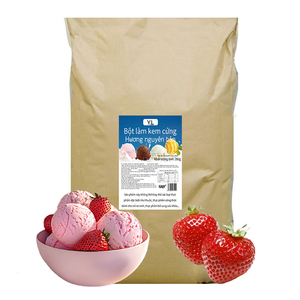 Poudre de crème glacée dure à la fraise sans produits laitiers, sac de 25 kg, utilisation en usine, texture lisse et crémeuse, mélange de dessert, fabrication mondiale - Product Image 6