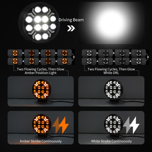 Luz Auxiliar Redonda de 7 Pulgadas para Rally, Todoterreno, con Haz de Luz de Conducción y DRL Blanco Ámbar para Camiones de Trabajo Pesado - Product Image 3