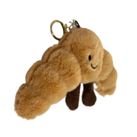 Croissant en peluche porte-clés mignon dessin animé nourriture doux en peluche poupée pendentif voiture porte-clés sac à dos sac décor accessoire cadeau