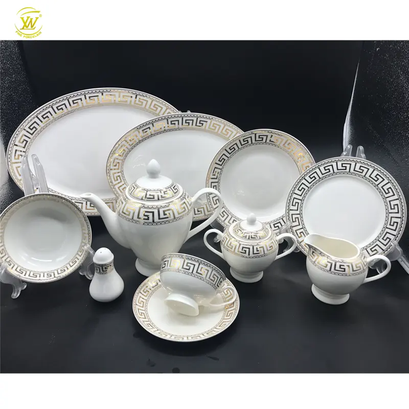 Marokko 47Pcs 76Pcs Diner Set Met Kerst Porseleinen Borden Supermarkt Restaurant Living Huis Producten