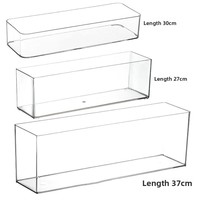 Aquarium de bureau pour poissons Betta, crevettes, tortues, pot écologique pour plantes vertes, en plastique transparent, étroit, haut, rectangulaire
