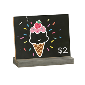 <span class=keywords><strong>Mini</strong></span> tableaux noirs de table de 5 x 6 pouces avec supports en bois de style vintage et craies – Lots de 3, 4 ou 9 - Product Image 1