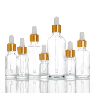 Hautpflege Kosmetikflaschen für Ätherisches Öl Glas-Tropfflaschen 50 ml Glas klar Großhandel