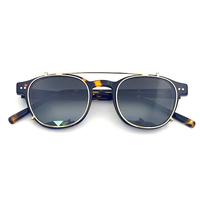 Lunettes de soleil unisexes à clipser de haute qualité CE, monture en acétate, monture intégrale, polarisées, légères, protection UV, différentes couleurs, marron, bleu