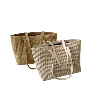 Sac de paille africain Environmental Female Shoulder Handmade Seagrass Handbags Summer Sea Basket Tote Buy Stylish New 2023