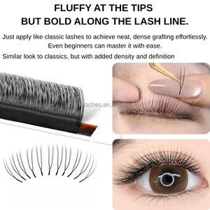 Nuovi Arrivi Ciglia YY con Pelo Sintetico a Forma di U Curvatura C CC D Etichetta Privata Estensioni Ciglia YY Doppie Classiche Strette in Vassoio - Product Image 5