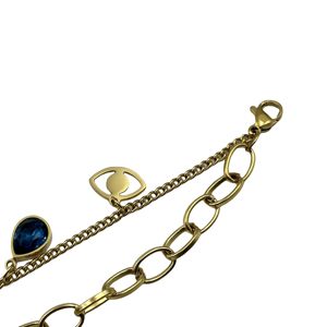 Mode <span class=keywords><strong>coréenne</strong></span> à la mode ronde goutte pour les yeux <span class=keywords><strong>frange</strong></span> Bracelet pour les femmes étoile lune Ginkgo feuilles bijoux fins en acier inoxydable - Product Image 6