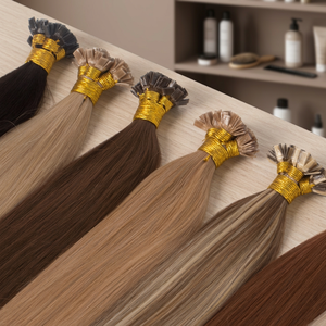 Extensiones de Cabello Humano Ruso Remy, Ondulado Profundo, Ondulado Natural, Doble Trama, para Micro Link, Cabello Virgen Crudo con Punta I - Product Image 2