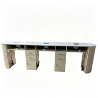 Table de Manucure Prix Usine, Station de Bar à Ongles avec Collecteur de Poussière, Plateau en Marbre, Ensemble de Mobilier de Luxe Écologique pour Salon de Beauté et Atelier