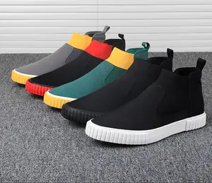 2023 New 5 Colors High Top Canvas Trendy Shoes Men Fashion Flats Casual Shoes For Men