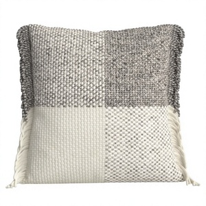 Nordic Style Wool Boho Ethnic Square Pillow Cover Technique Embroidered Tufted With Tassel Vintage Eco-Friendly Custom OEM - Product Image 1