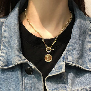 Collana con Ciondolo a Moneta <span class=keywords><strong>Antica</strong></span> della Regina Elisabetta in Lega Placcata Oro, Gioiello alla Moda - Product Image 4