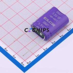 ตัวเก็บประจุแบบซุปเปอร์คาปาซิเตอร์ BMT5R5M505MA1027M3W1-P01 แบบ Through hole (THT), ขนาด D10xL27 มม. ความจุ 5F 20% แรงดัน 5.5V กระแสไฟ 30uA ที่ 72 ชั่วโมง - Product Image 1