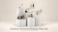 Ensemble de présentoirs texturés modernes sur mesure, supports de présentation multi-tailles pour magasins de détail, boutiques et salles d'exposition