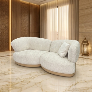 Canapé <span class=keywords><strong>Brasilia</strong></span> en tissu minimaliste italien avec base en bois de frêne et chaise longue - Product Image 4