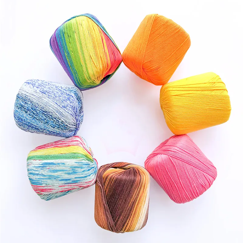 40g 8ply 3.28nm lace thread 100% cotton crochet fancy yarns hand knitting crochet yarn with 46 colors