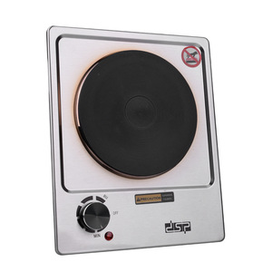 Placa Calefactora Eléctrica Portátil Dsp de 1 Quemador con Temperatura Ajustable, Elemento Calefactor de Bobina, Color Gris Plateado, para Cocina - Product Image 1