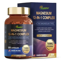 Capsules de Magnésium Glycinate Complexe 300mg pour l'Énergie et la Santé Musculaire, Compléments Alimentaires à Base de Plantes, Prise en Charge OEM/ODM