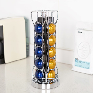 Support de rangement rotatif en métal pour capsules de café, ustensiles et vaisselle de bureau - Product Image 5