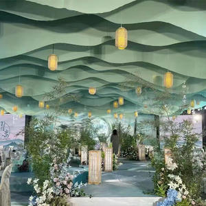 Tenda a soffitto a vento per decorazioni di matrimoni, tende sospese per <span class=keywords><strong>sala</strong></span> ricevimenti nuziale - Product Image 2