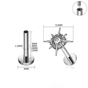 G23 टाइटेनियम 16g पीरलिंग पुरुषों के लिए स्टार लाइट स्टाइल स्क्रूबैक कान स्टड ट्रेगस उपास्थि हेलिक्स शंकु - Product Image 2