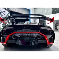 Pour la modification de la Lamborghini Huracan STO, remplace le style OEM, aileron arrière, panneau latéral et accessoires d'aileron arrière en fibre de carbone sèche