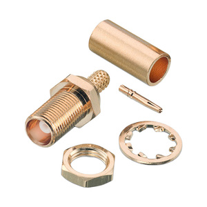 60626421110620 Connettore MCX Diritto per Montaggio su Pannello, Crimpabile - Product Image 1