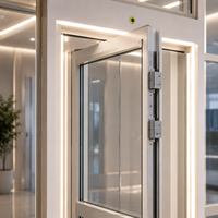 Porte de palier d'ascenseur pour villa, maison, appartement, avec panneau de verre coulissant automatique à feuille unique, éclairage LED et couleur personnalisable