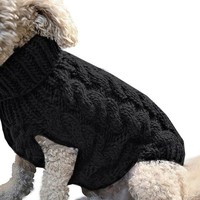 Pull chaud pour chien automne-hiver, tricot torsadé couleur unie, confortable, plusieurs couleurs, col montant, costume tendance