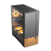 Oem Aluminum Alloy EATX Mid Tower White Smart Gaming Pc Case with RGB Fans Side Panel Window USB Ports