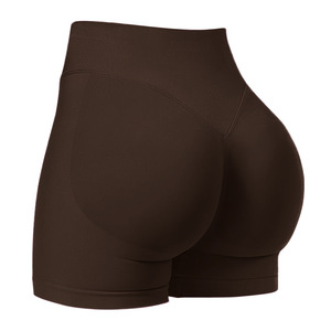 Shorts de fitness d'entraînement de levage de hanche sans couture pour femmes en gros Shorts de yoga taille haute de style athlétique - Product Image 5