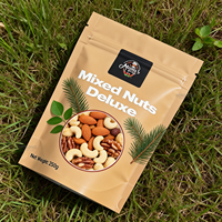 Sachet en plastique PE imprimé sur mesure avec fermeture éclair, pochette autoportante en aluminium pour emballage alimentaire (noix, snacks, sucre, gelée) avec fenêtre transparente