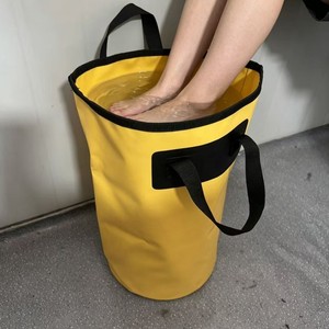 <b>Folding</b> Foot Bath <b>Bucket</b> 20L Yellow Thickened PVC Leak Proof For Home Camping Travel - Product Image 1