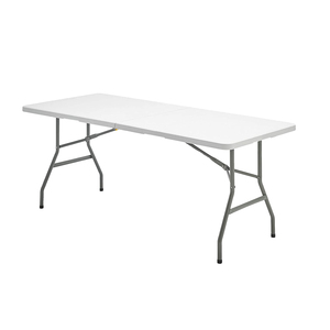 <b>Folding</b> Rectangular <b>Table</b> HDPE 180x74x74 cm. <b>White</b> Color - Product Image 1