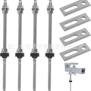 Stainless Steel Double-End Wood <b>Screw</b> Support Plate 4pcs For Corrugated Roof Solar Panel Installation Hot-Dip <b>Galvanized</b> - Product Image 1