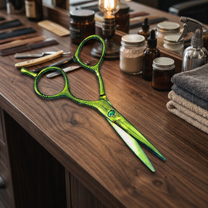 Ciseaux de coiffure professionnels ergonomiques non pliables à manche long en acier inoxydable à bords tranchants pour droitiers de la marque ASAP - Product Image 5