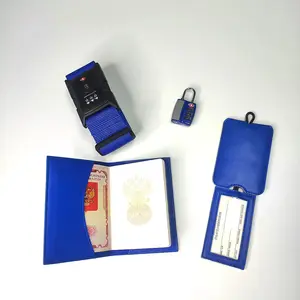 Auslandsreise 4-teiliger Kofferzubehör-Set TSA Kabelschloss-Gepäckband-Set verstellbare Riemen und Gepäcketiketten