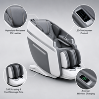 Nouveau fauteuil de massage Shiatsu complet avec repose-jambes électrique et revêtement en cuir PU pour la maison, le bureau et les massages quotidiens