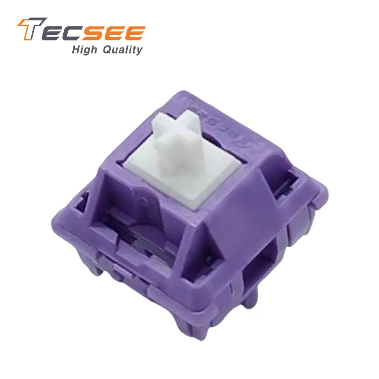 Tecsee Purple Panda Switches PME Housing POM Tactile Stem Mechanical Keyboard Switches Standard Spring 68g Push Button Switches
