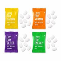Bonbons comprimés sans sucre au Xylitol, saveur fruitée vitaminée, en forme de cœur, plaqués, personnalisables OEM, marque privée, vente en gros