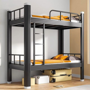Meilleure vente lit superposé et cadre en métal pour adulte avec bureau lit double pont en fer noir pour la maison, les enfants et l'école - Product Image 1