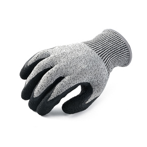 Building Cut Proof Level 5 HPPE Safety <strong>Gloves</strong> Latex Coated <strong>Grip</strong> Protective Men's Hand <strong>Gloves</strong> Blue Grey Customizable - Product Image 3
