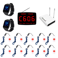 Système d'Appel Sans Fil pour Soignants : 2 Récepteurs Magnétiques de Type Montre, 10 Boutons d'Urgence SOS, 433.92MHz pour Clinique