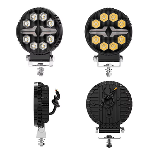 Dxz 18W 4 inch 4x4 Spotlight 8-LED trắng + hổ phách DRL xe tải dẫn đèn làm việc 6500K màu đen mới bao gồm đèn pha vuông - Product Image 2