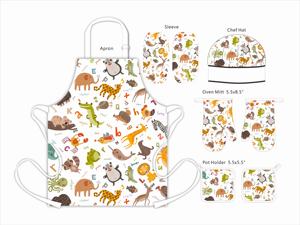 Set de cuisson pour enfants, outil de cuisine à faire soi-même, chapeau à crochet, gant de four, manches, porte-pot et tabliers de chef pour enfants - Product Image 4