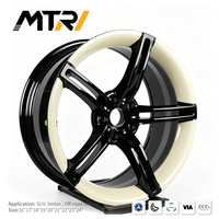 Velg Roda MTRI Drift Pulse Star Design Gloss Black Ivory Lip Split Mesh Forged 24 Inch, Sampel Gratis
